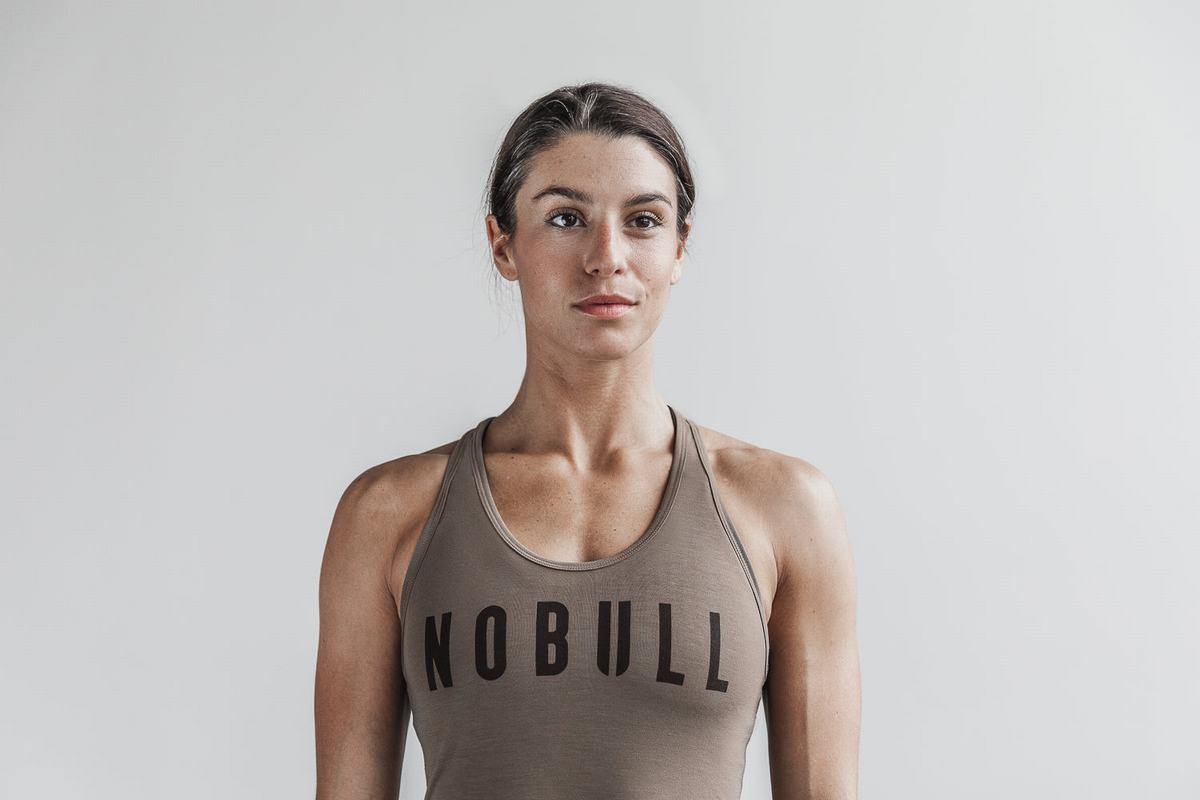 Nobull Racerback Women's Tank Tops Brown | Australia (JM3268)